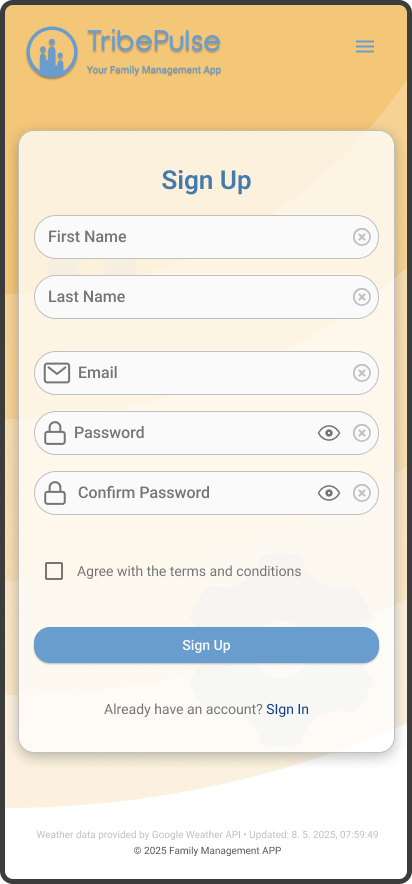 Mockup authentification first screen